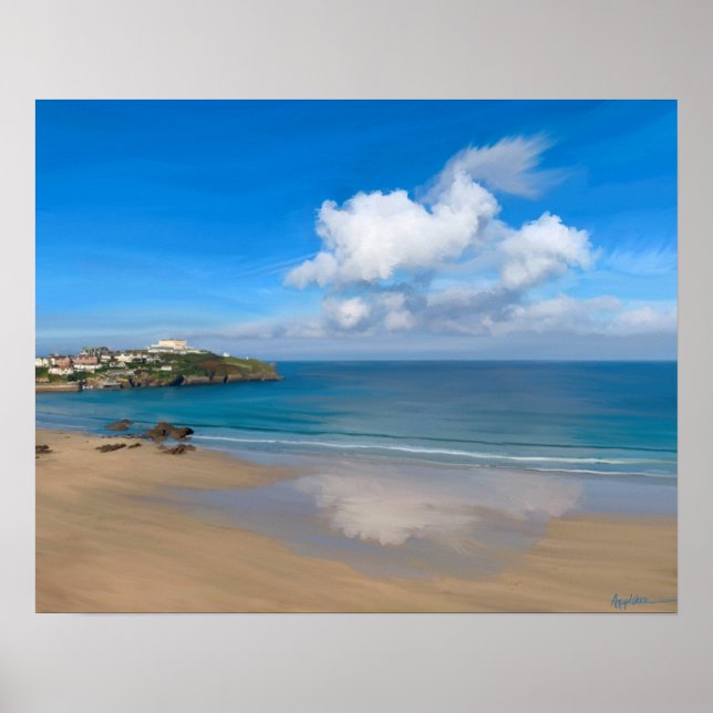 Newquay Bay på sommaren Poster (Framsidan)
