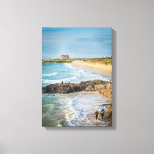Newquay Fistral Beach at Sunset Canvastryck