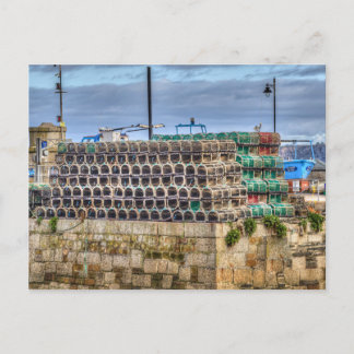 Newquay Harbour Lobster Pots Helg Vykort