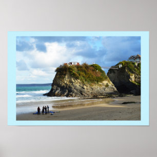 Newquay-stranden i Cornwall Poster
