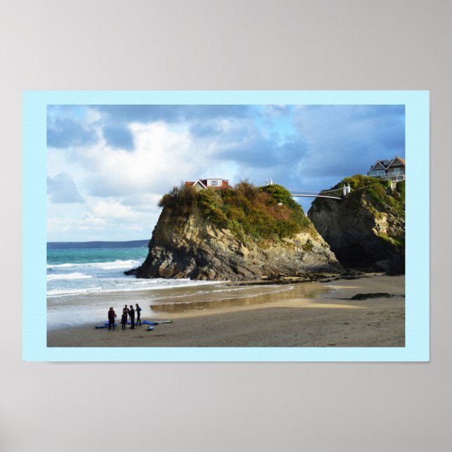 Newquay-stranden i Cornwall Poster (Framsidan)