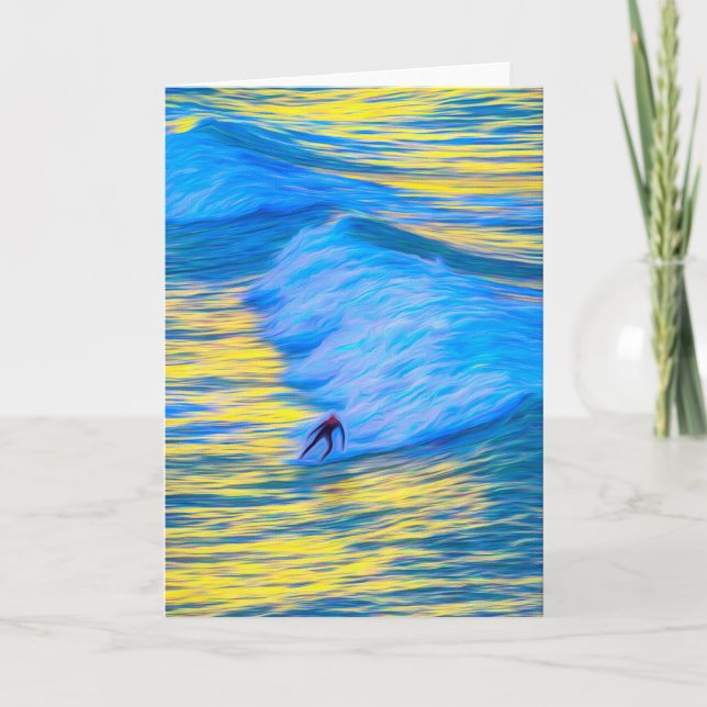 Newquay Surfer Art Kort (Framsida)