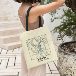 Newry, Northern Ireland City Map Tote Bag Tygkasse