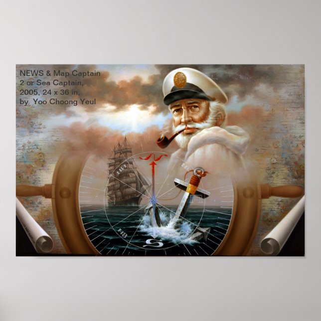 NEWS & Karta Kapten 2 eller Sea Kapten Skriv ut Poster (Framsidan)