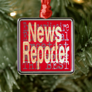 News Reporter Extraordinaire Julgransprydnad Metall