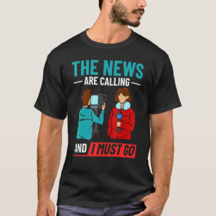 News Reporter Microphone Camera Intervjuer 3 T Shirt