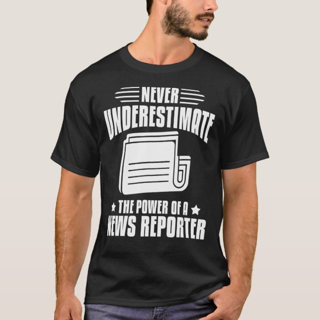 News Reporter Microphone Camera Intervjuer 4 T Shirt (Framsida)