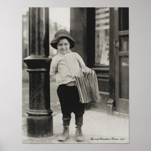 Newsboy i St Louis av Lewis Wickes Hine, 1910 Poster