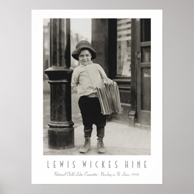 Newsboy i St Louis by Lewis Wickes Hine Poster (Framsidan)