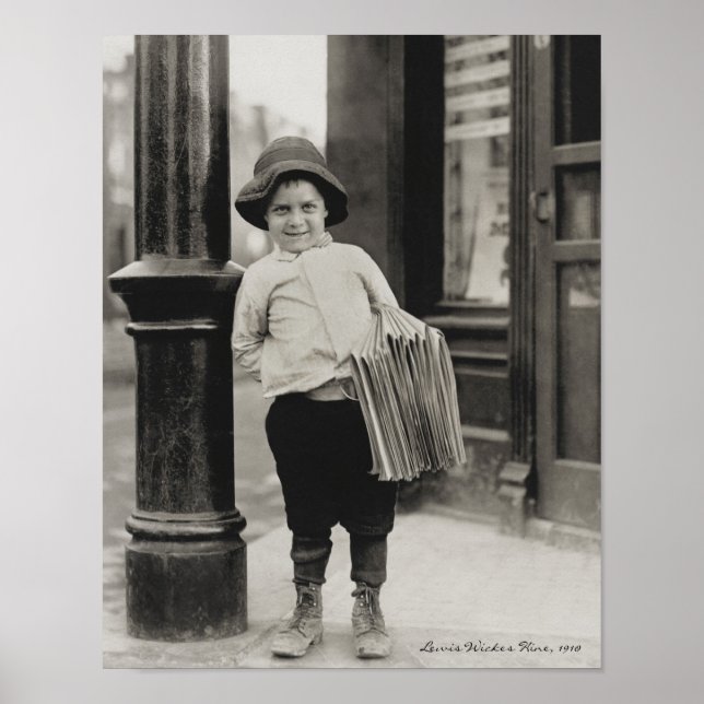 Newsboy in St. Louis by Lewis Wickes Hine, 1910 Poster (Framsidan)