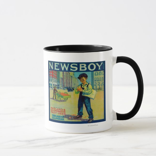 Newsboy Orange LabelRedlands, CA Mugg (Höger)
