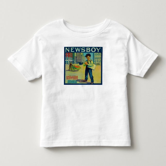 Newsboy orange LabelRedlands, CA T-shirt (Framsida)