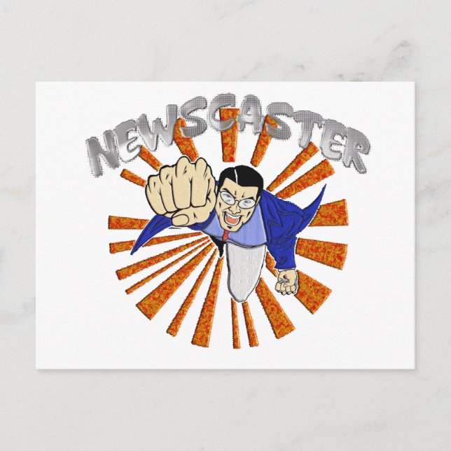 Newscaster Superhjälten Vykort (Framsida)