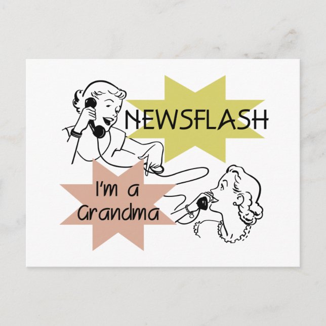 Newsflash I är mormor T-shirts och presenter Vykort (Framsida)