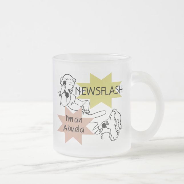 Newsflash mig förmiddag en Abuela T-tröja och Frostad Glasmugg (Höger)