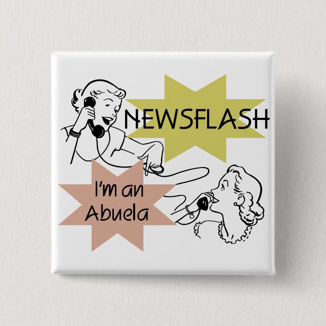 Newsflash mig förmiddag en Abuela T-tröja och Knapp (Framsida)