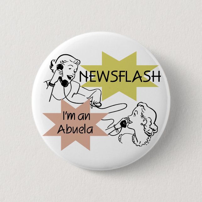 Newsflash mig förmiddag en Abuela T-tröja och Knapp (Framsida)