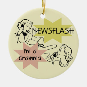 Newsflash mig förmiddag en Gramma T-tröja och Julgransprydnad Keramik