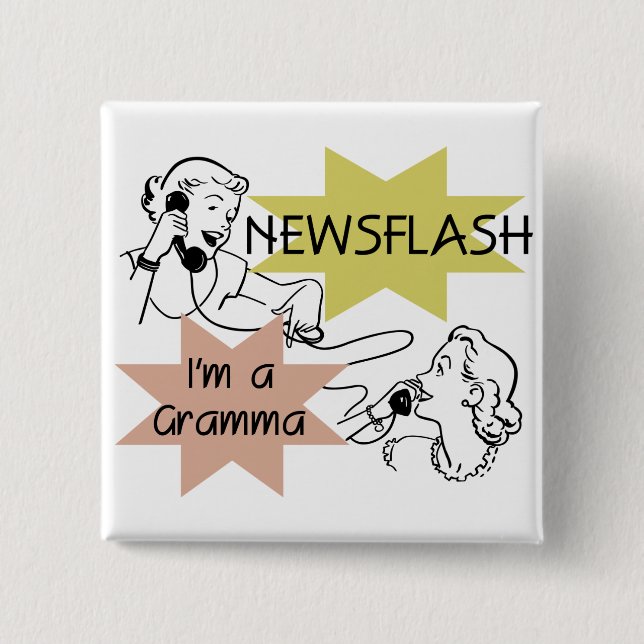 Newsflash mig förmiddag en Gramma T-tröja och Knapp (Framsida)