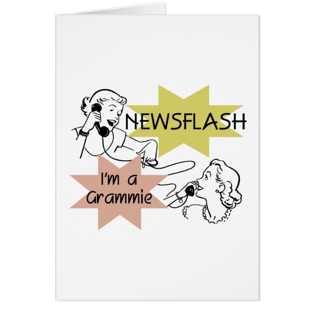 Newsflash mig förmiddag en Grammie T-tröja och OBS Kort (Framsidan)