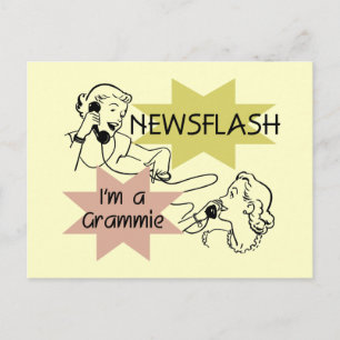 Newsflash mig förmiddag en Grammie T-tröja och Vykort