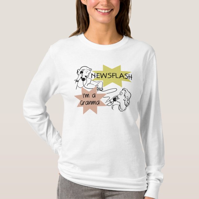 Newsflash mig förmiddag en Granma Tshirts och (Framsida)