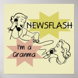 Newsflash mig förmiddag en Granma Tshirts och gåvo Poster