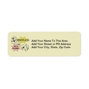 Newsflash mig förmiddag en Granma Tshirts och Returadress Etikett