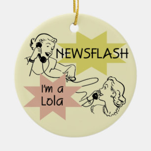 Newsflash mig förmiddag en Lola T-tröja och gåvor Julgransprydnad Keramik