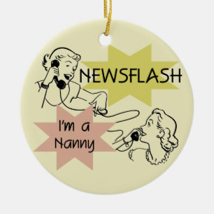 Newsflash mig förmiddag T-tröja och gåvor för en Julgransprydnad Keramik