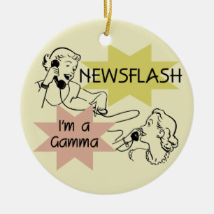 Newsflash mig förmiddag Tshirts och gåvor för en Julgransprydnad Keramik