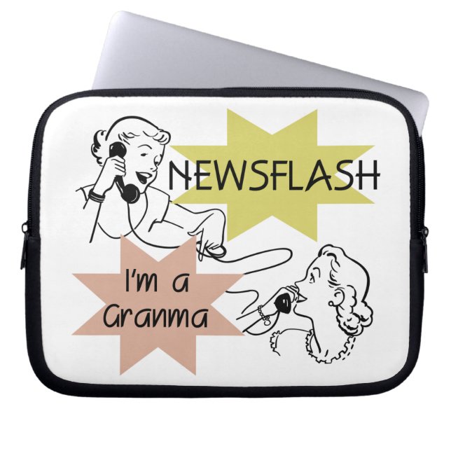 newsflashgranma laptop sleeve (Framsidan)