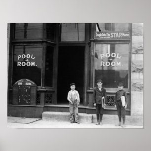 Newsies Out A Bassäng Room - St. Louis - 1910 Poster
