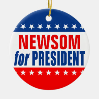 "NEWSOM for PRESIDENT" Julgransprydnad Keramik