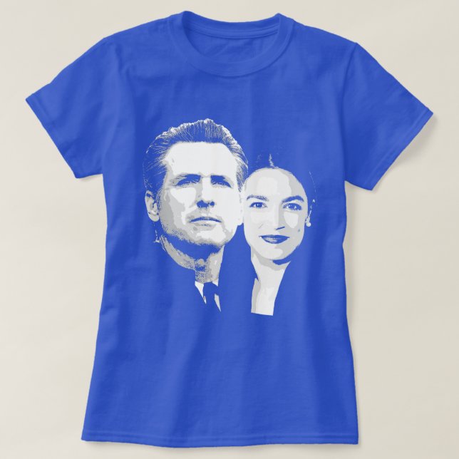 Newsom / Ocasio-Cortez T Shirt (Design framsida)