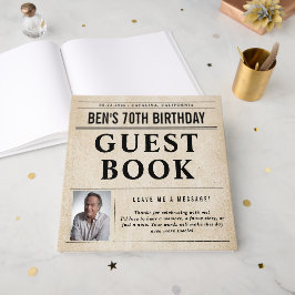 Newspaper Birthday News Funny Humorous Men 70th Gästböcker