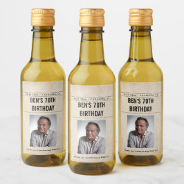 Newspaper Birthday News Funny Humorous Men 70th Vinetikett