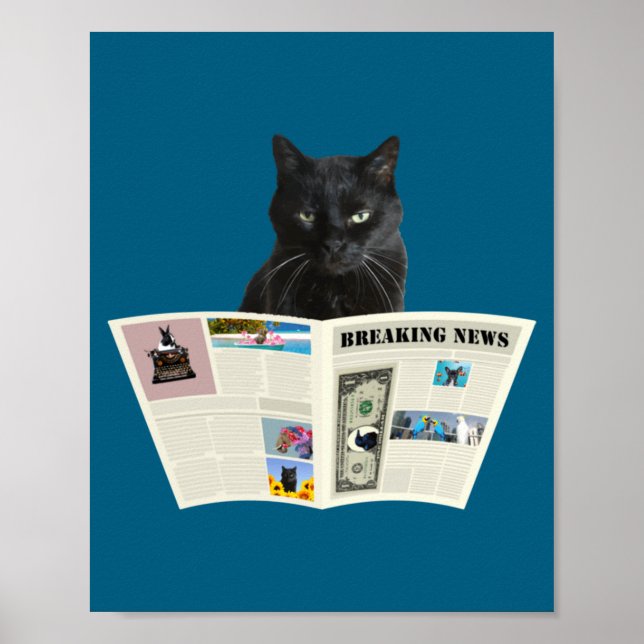 Newspaper Breaking News Black Cat Au Journal _1  Poster (Framsidan)