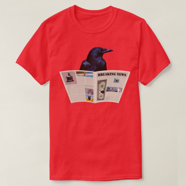 Newspaper Breaking News Raven TShirtNewspaper Brea T Shirt (Design framsida)