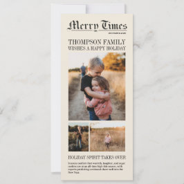Newspaper-Inspired Holiday Photo Card Julkort