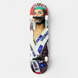 Newspaper Mache ’Miss Solomon Islands’ Mini Skateboard Bräda 18,5 Cm