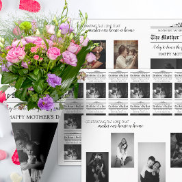 Newspaper Mors dag Bouquet Photo Keepsaké