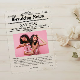 Newspaper Photo Maid of honor eller Bridesmaid