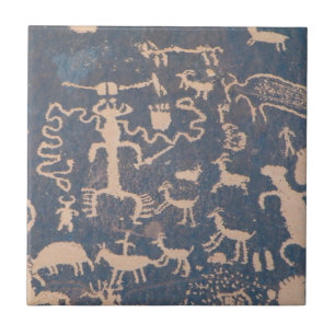 Newspaper Sten Petroglyphs Kakelplatta