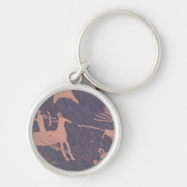 Newspaper Sten, S.P., UT Near Monticello. Fyrkantig Silverfärgad Nyckelring