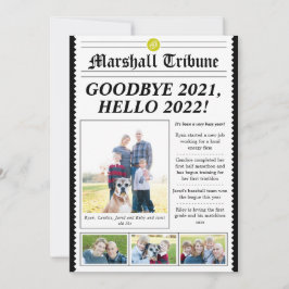 Newspaper Stil Family Newsletter Helgdag Card Julkort