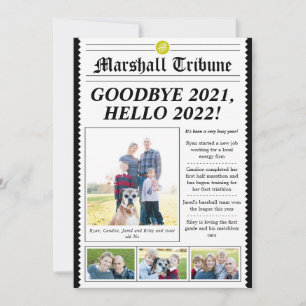 Newspaper Stil Family Newsletter Helgdag Card Julkort