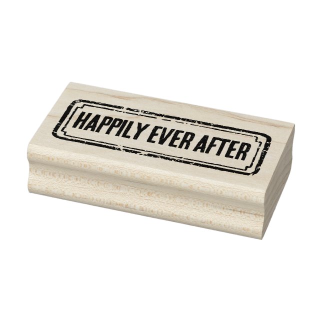 Newspaper Themed Distressed Happily Ever After Stämpel (Stämpel)