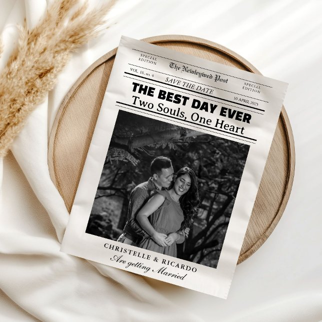 Newspaper Wedding Timeline & Program Infographic (Skapare uppladdad)