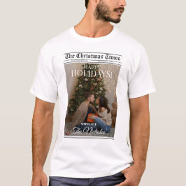 Newspaper What A Year Black White Photo Christmas T Shirt